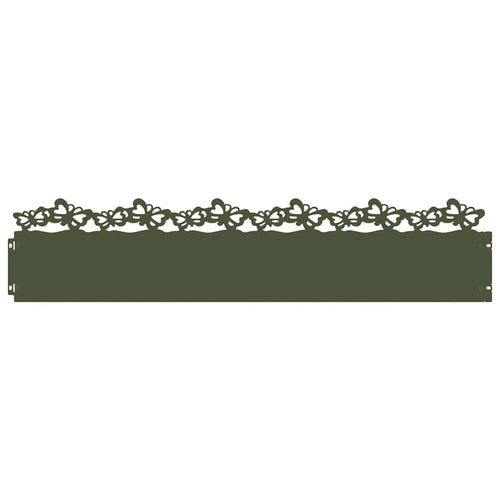 Bordure per prato 30 pezzi Verde oliva 103 x 22 cm Acciaio