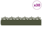Bordure per prato 30 pezzi Verde oliva 103 x 22 cm Acciaio