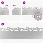 Bordure per prato 20 pezzi argento 103 x 0,05 x 22 cm acciaio inossidabile