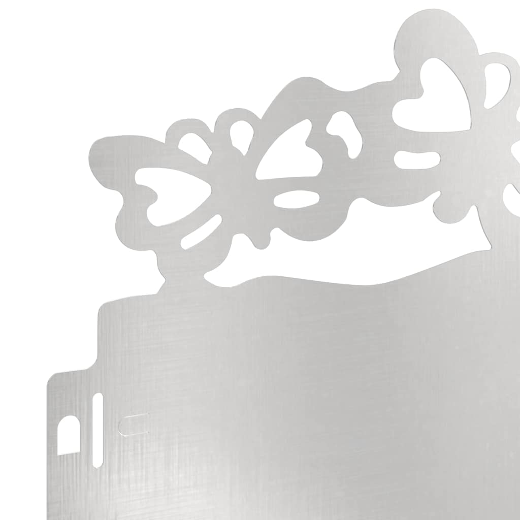Bordure per prato in acciaio inossidabile 30 pezzi Argento 103 x 0,05 x 22 cm