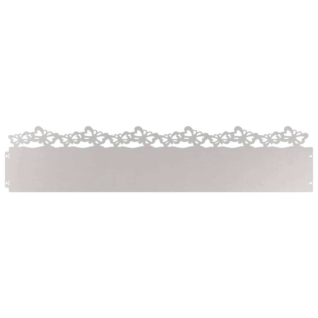 Bordure per prato in acciaio inossidabile 30 pezzi Argento 103 x 0,05 x 22 cm