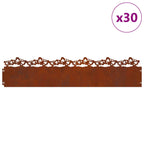 Bordure per prato 30 pz acciaio ruggine 103 x 0,05 x 22 cm
