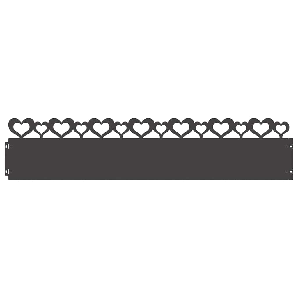 Bordure per prato 10 pezzi Nero 103 x 22 cm Acciaio