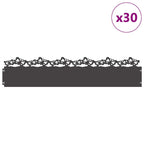 Bordure per prato 30 pcs Nero 103 x 22 cm Acciaio