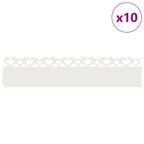 Bordure per prato 10 pezzi Bianco 103 x 22 cm Acciaio