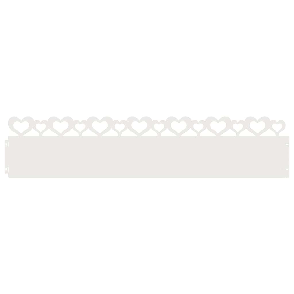 Bordure per prato 30 pezzi bianco 103 x 0,05 x 22 cm acciaio