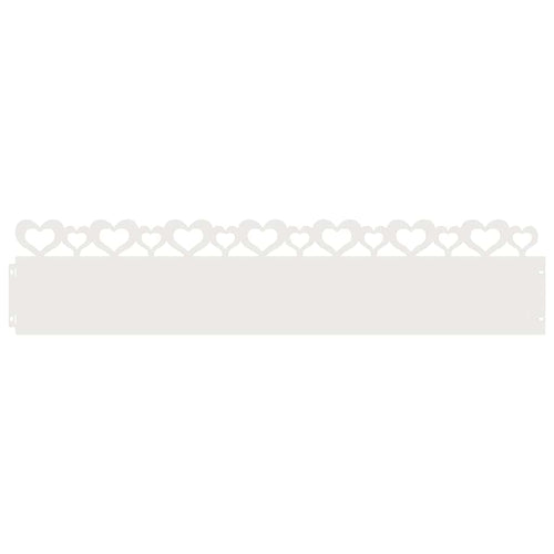 Bordure per prato 30 pezzi bianco 103 x 0,05 x 22 cm acciaio