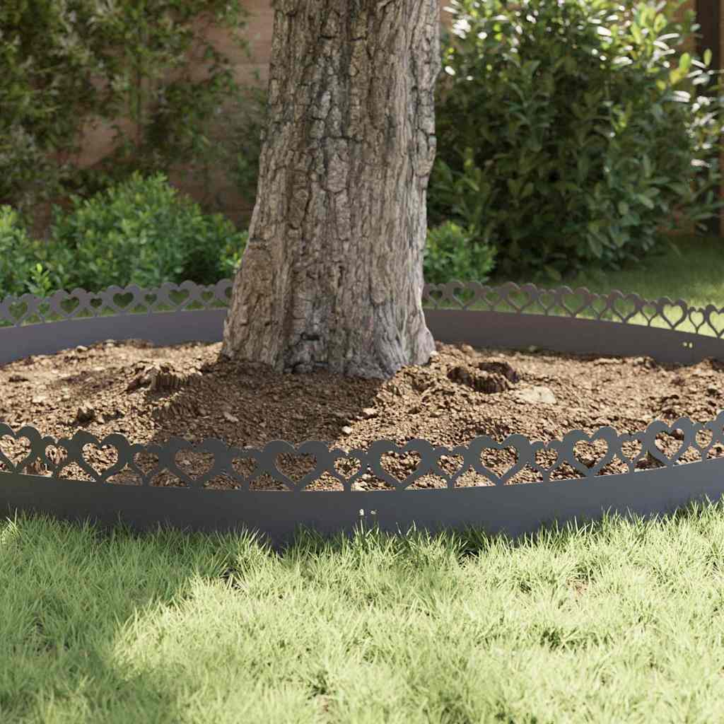 Bordure per prato 10 pezzi Antracite 103 x 0,05 x 22 cm Acciaio
