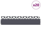 Bordure per prato 20 pcs Antracite 103 x 0,05 x 22 cm Acciaio