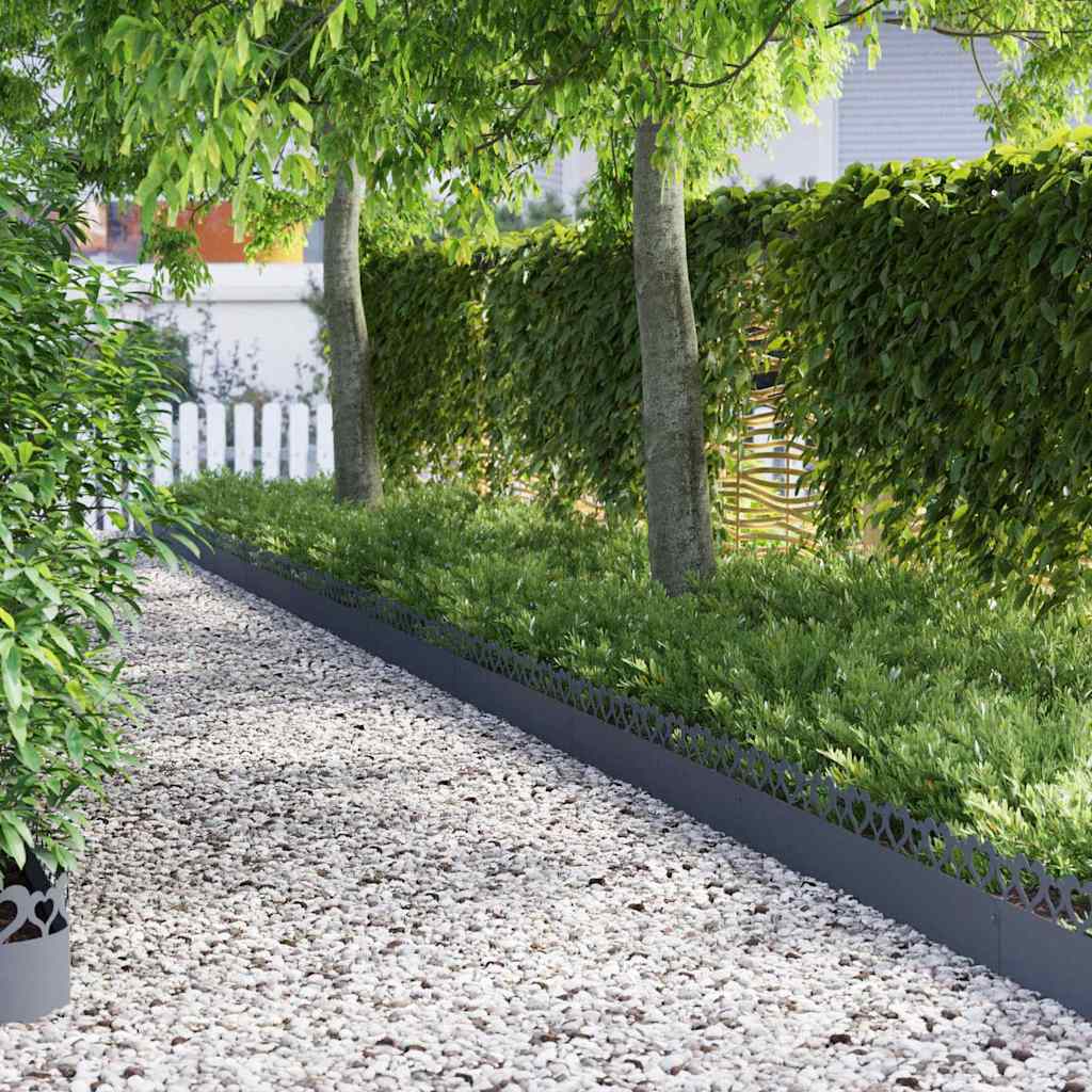 Bordure per prato 30 pcs Antracite 103 x 22 cm Acciaio