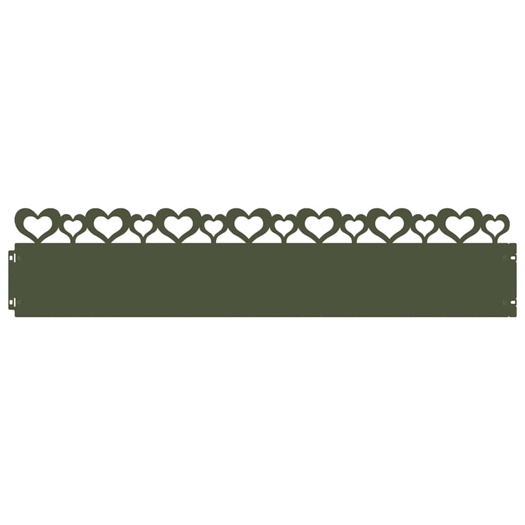 Bordure per prato 20 pz Verde oliva 103 x 22 cm Acciaio