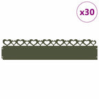 Bordure per prato 30 pezzi Verde oliva 103 x 22 cm Acciaio