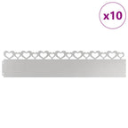 Bordure per prato 10 pezzi Argento 103 x 0,05 x 22 cm