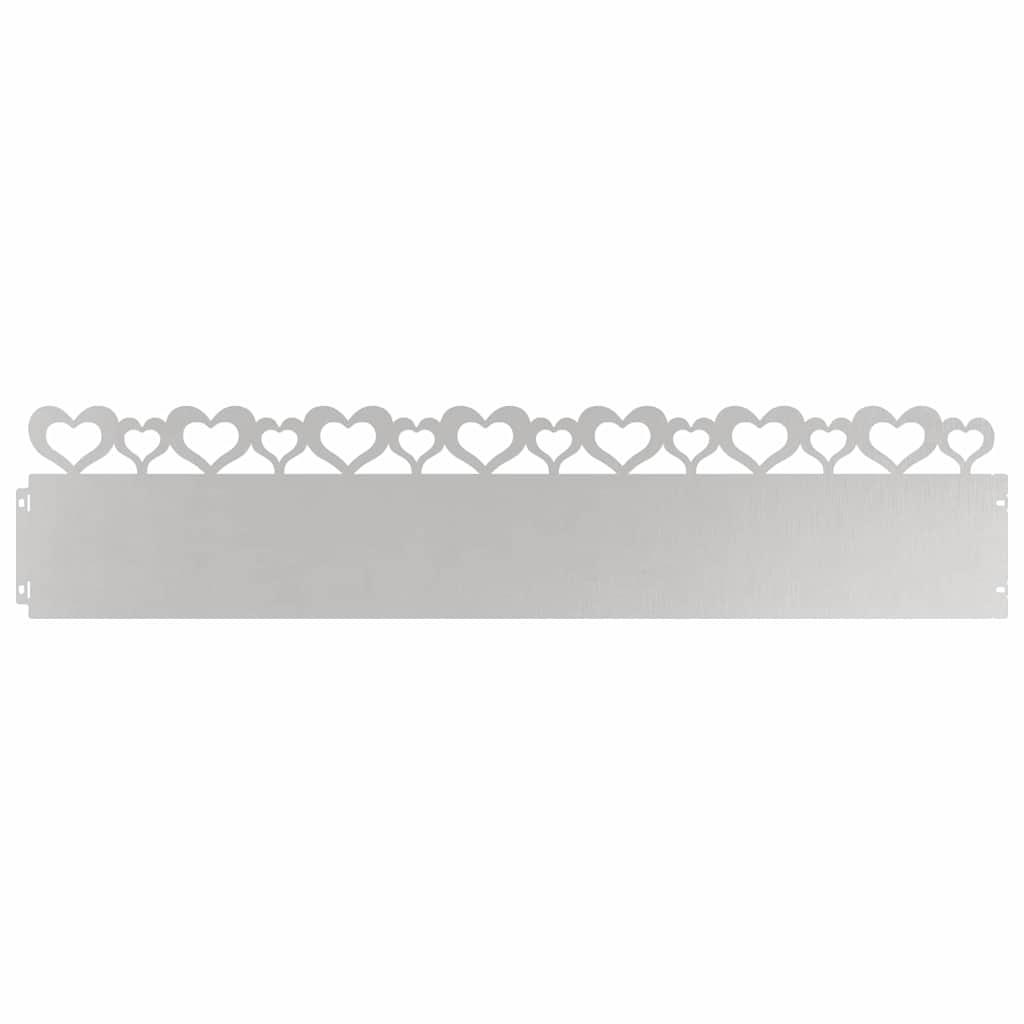 Bordure per prato in acciaio inossidabile 20 pz Argento 103 x 22 cm