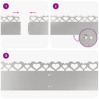Bordure per prato in acciaio inossidabile 20 pz Argento 103 x 22 cm