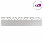 Bordure per prato in acciaio inossidabile 20 pz Argento 103 x 22 cm