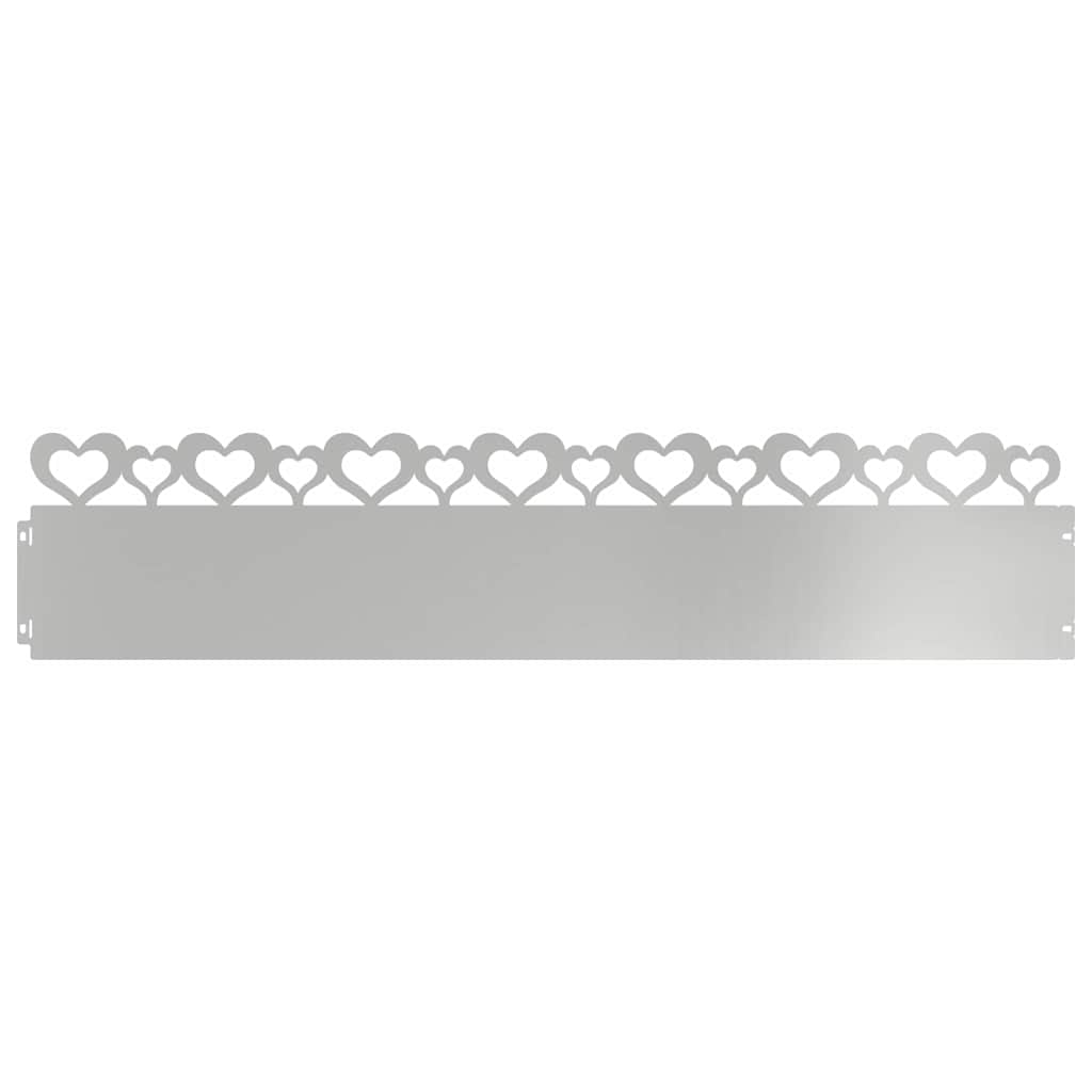 Bordure per prato 30 pezzi argento 103 x 0,05 x 22 cm acciaio zincato