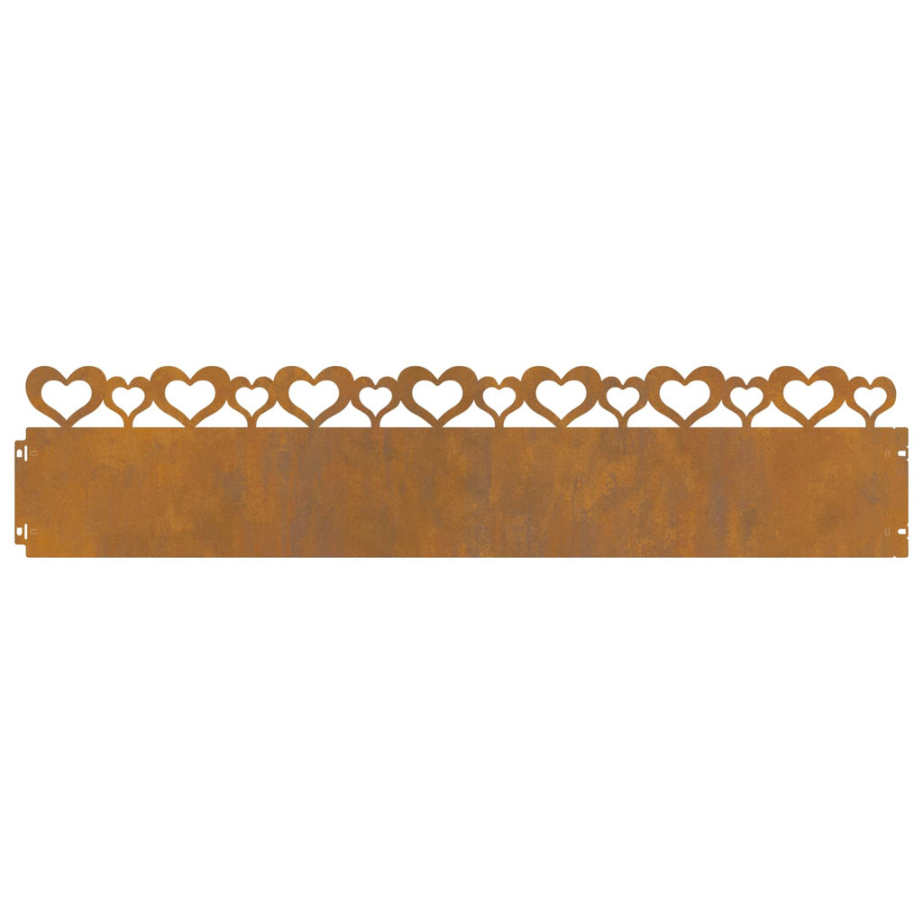 Bordure per prato 20 pz Ruggine 103 x 0,05 x 22 cm Acciaio