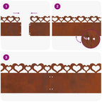 Bordure per prato 20 pz Ruggine 103 x 0,05 x 22 cm Acciaio