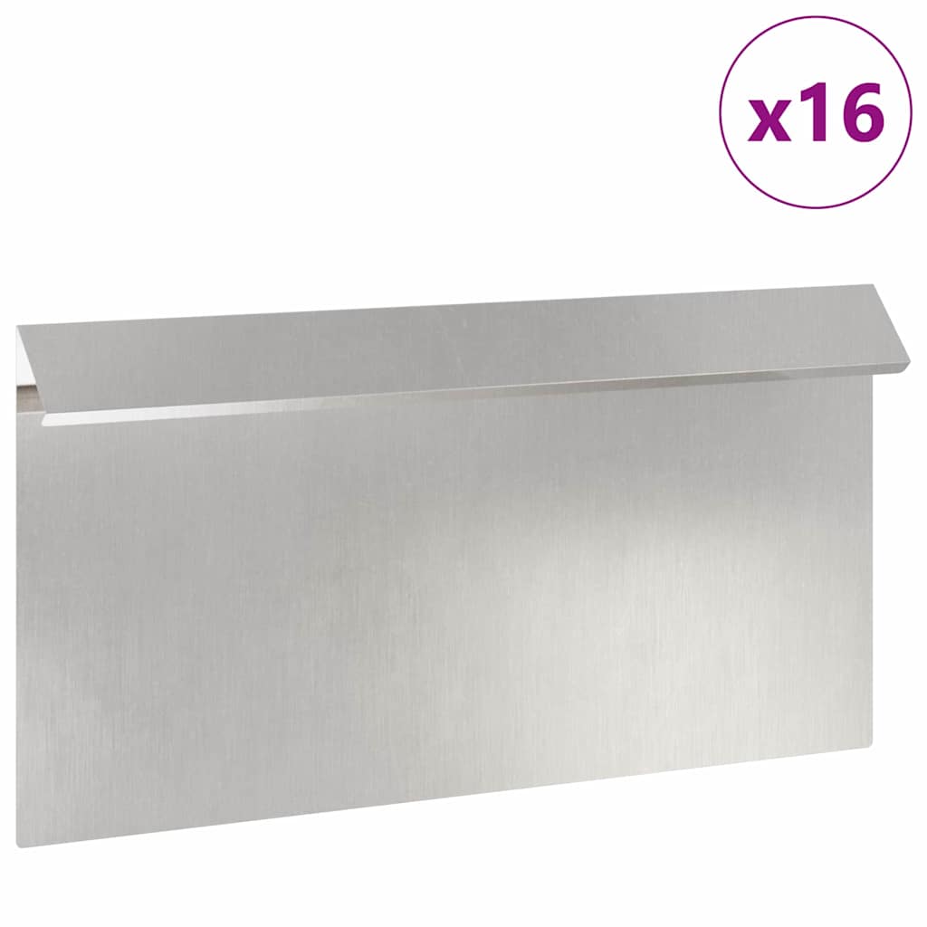 Recinto per lumache 16 pezzi acciaio inossidabile argento 50 x 3,5 x 25 cm