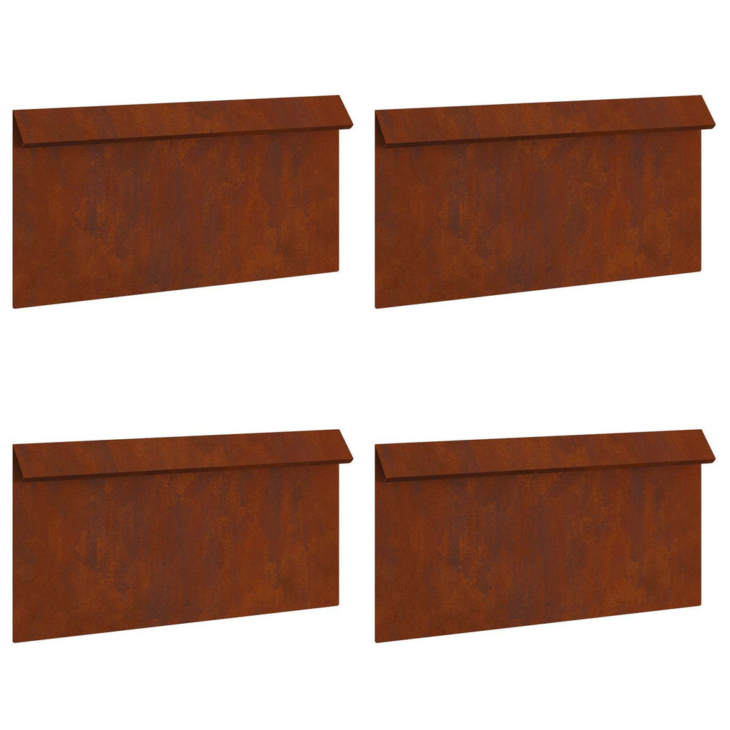 Recinto per lumache 4 pezzi Ruggine 50 x 3,5 x 25 cm