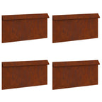 Recinto per lumache 4 pezzi Ruggine 50 x 3,5 x 25 cm