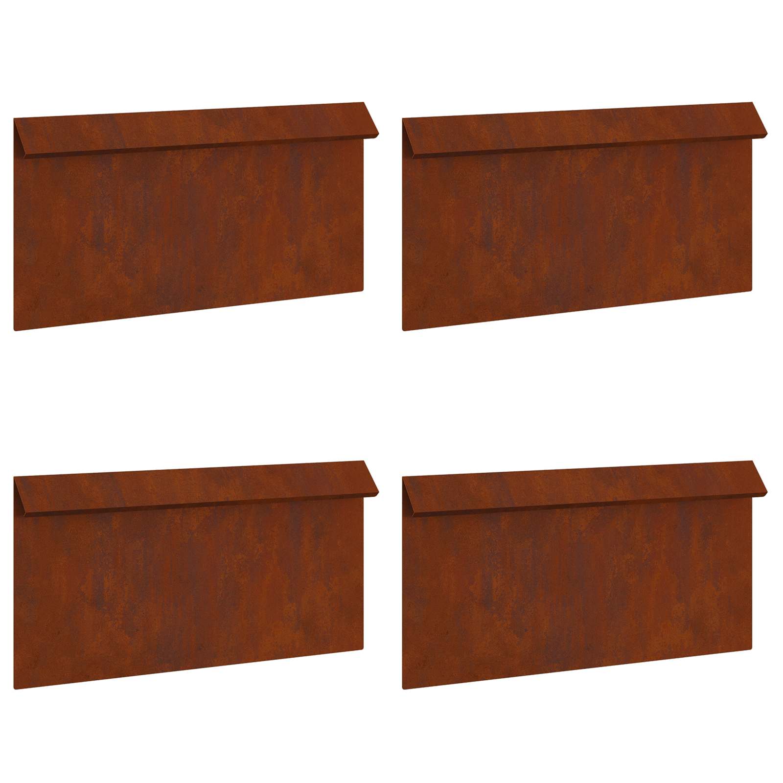Recinto per lumache 4 pezzi Ruggine 50 x 3,5 x 25 cm