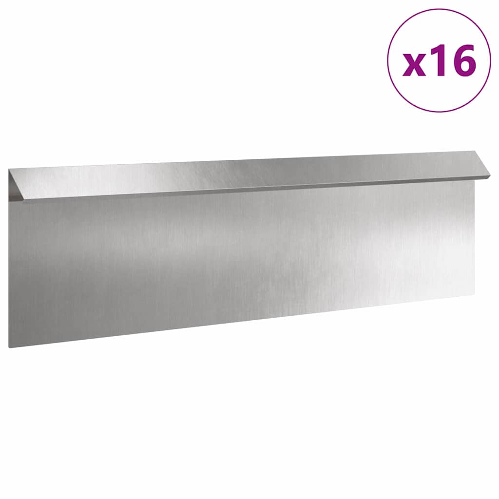 Recinto per lumache 16 pezzi Argento 100 x 3,5 x 25 cm