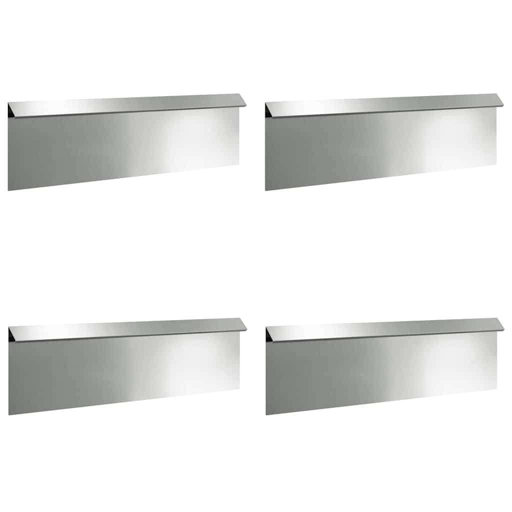 Recinto per lumache 4 pezzi Argento 100 x 3,5 x 25 cm