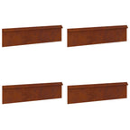 Recinto per lumache in acciaio 4 pezzi Ruggine 100 x 3,5 x 25 cm