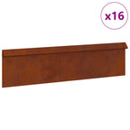 Recinto per lumache 16 pezzi acciaio ruggine 100 x 3,5 x 25 cm