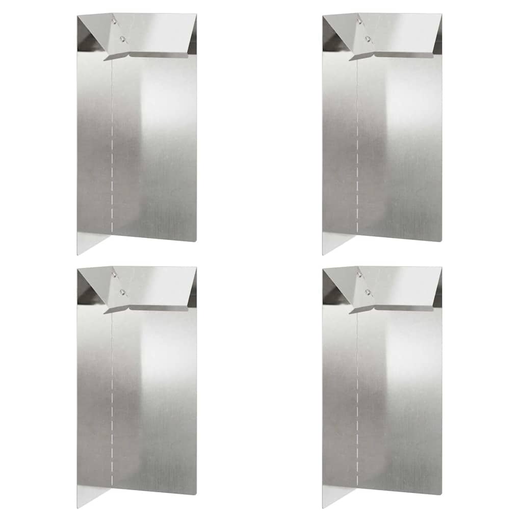 Recinto per lumache in acciaio inossidabile 4 pezzi Argento 10 x 10 x 25 cm