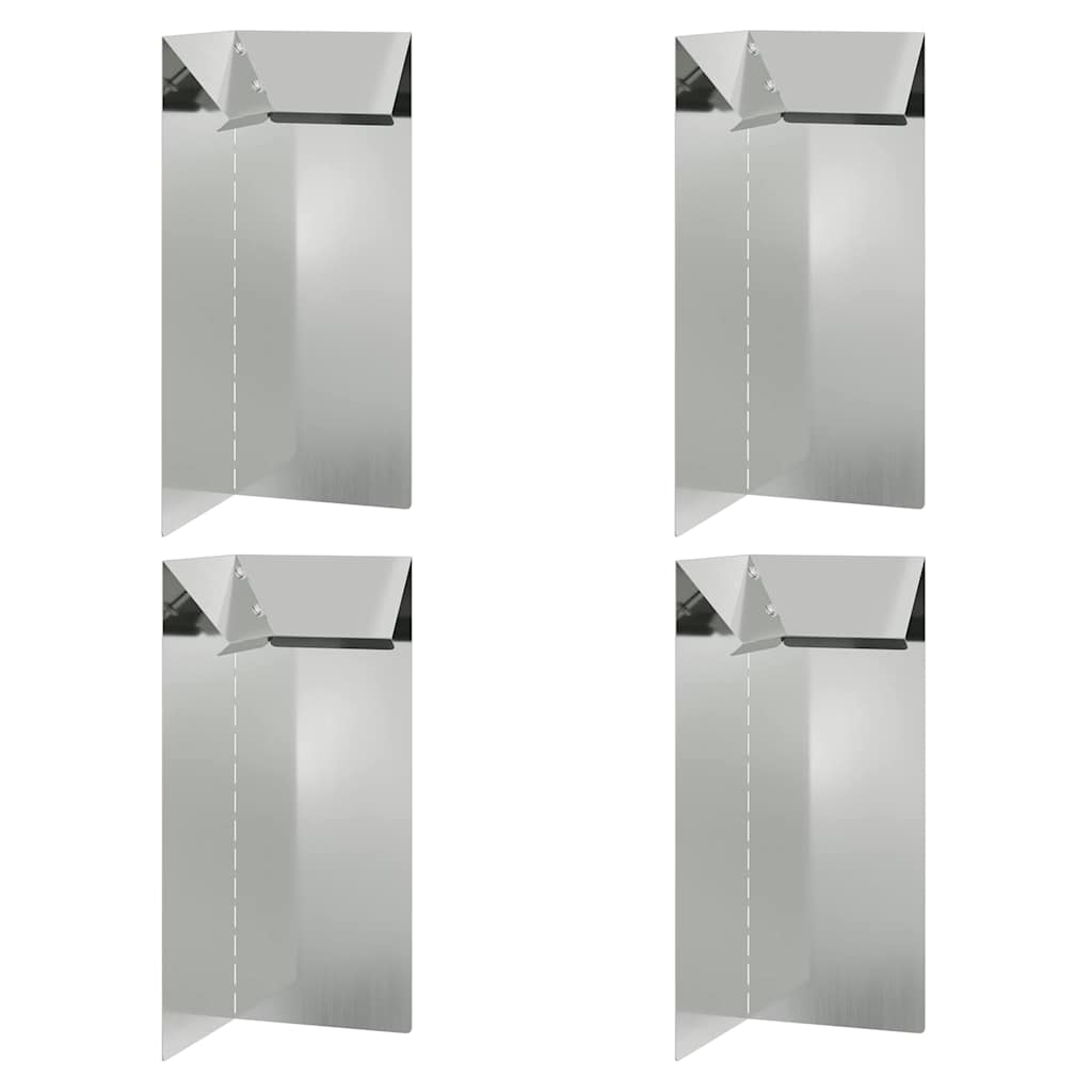 Recinto per lumache 4 pezzi acciaio zincato argento 10 x 10 x 25 cm