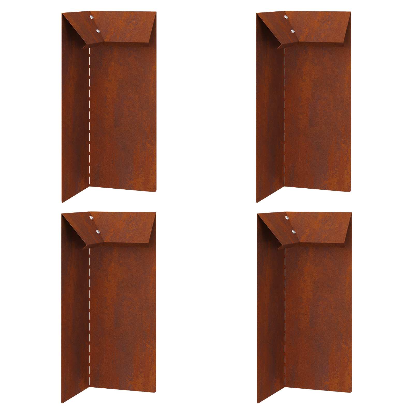 Recinto per lumache 4 pezzi Ruggine 10 x 10 x 25 cm