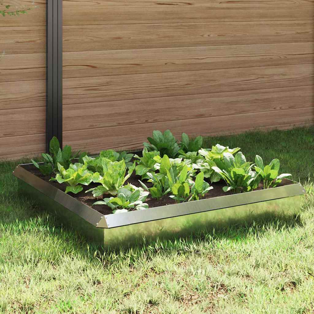 Recinzione per Lumaca Argento Acciaio Zincato 100x25 cm - Set 8 Pezzi