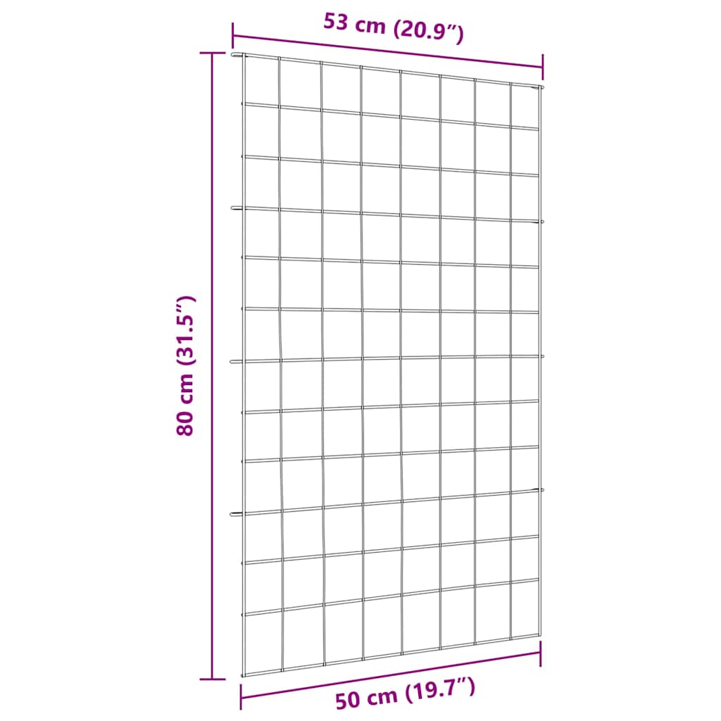 Set di Recinzione per Stagno 8 pezzi Verde 50 x 80 cm Acciaio