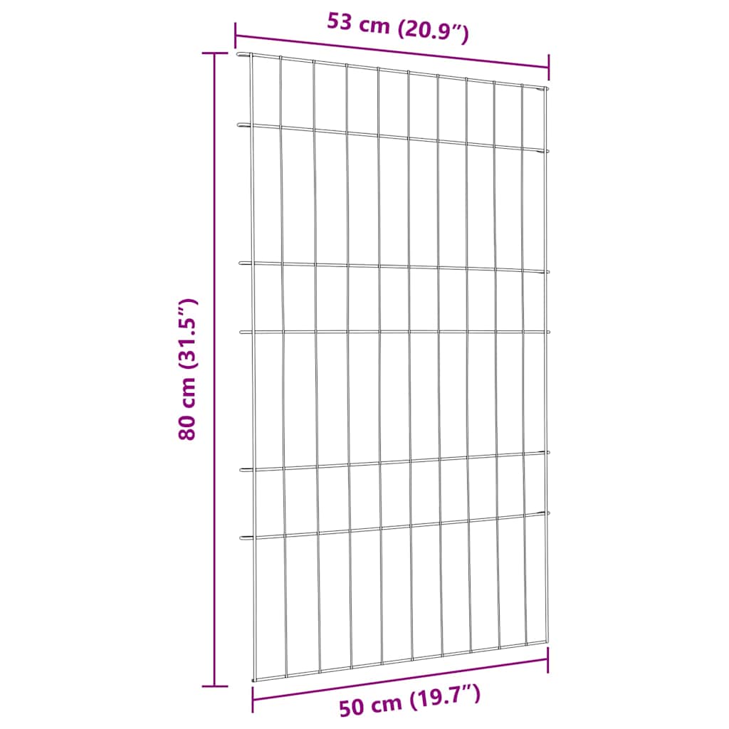 Set di Recinzione per Stagno 8 pezzi Verde 50 x 80 cm Acciaio