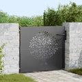 Cancello da giardino con blocco nero 85 x 100 cm - Acciaio verniciato