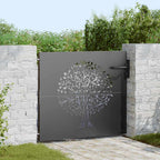 Cancello da giardino con blocco nero 85 x 100 cm - Acciaio verniciato