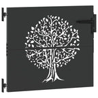 Cancello da giardino con blocco nero 85 x 100 cm - Acciaio verniciato