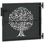 Cancello da giardino con blocco nero 85 x 100 cm - Acciaio verniciato