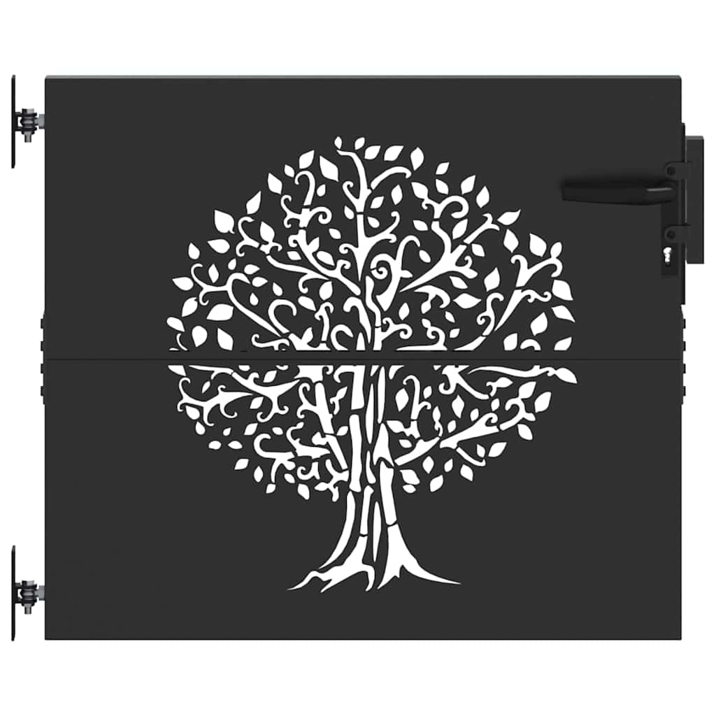 Cancello da giardino con blocco nero 85 x 100 cm - Acciaio verniciato