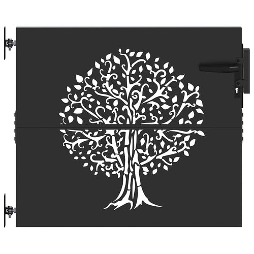 Cancello da giardino con blocco nero 85 x 100 cm - Acciaio verniciato