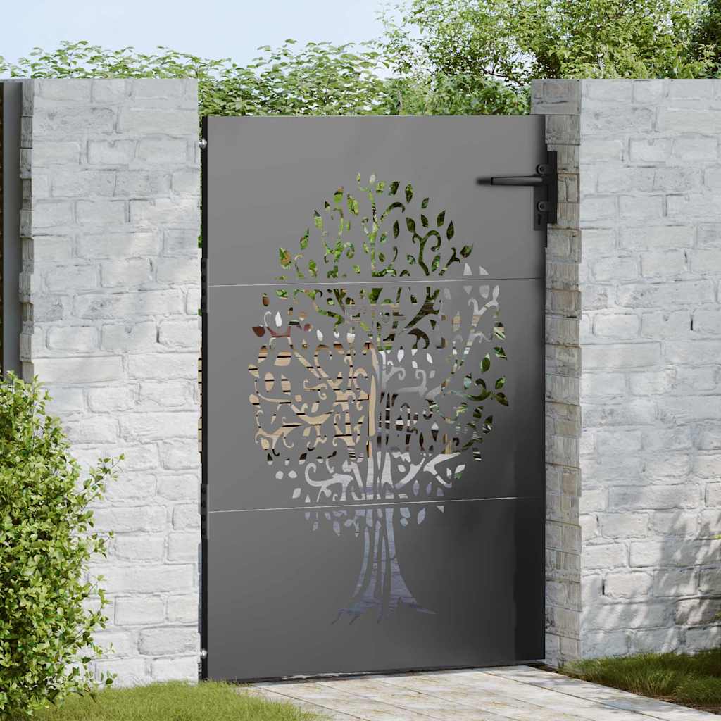 Cancello da Giardino con Blocco Nero 85 x 125 cm