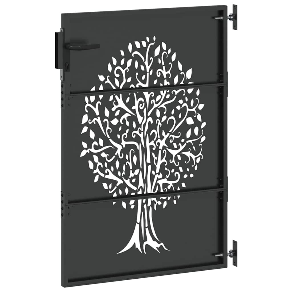 Cancello da Giardino con Blocco Nero 85 x 125 cm