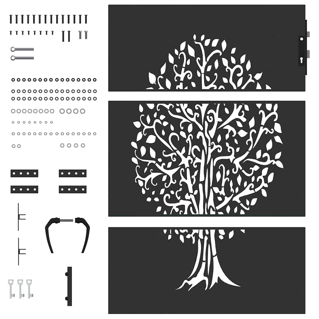 Cancello da giardino con blocco nero 85 x 150 cm