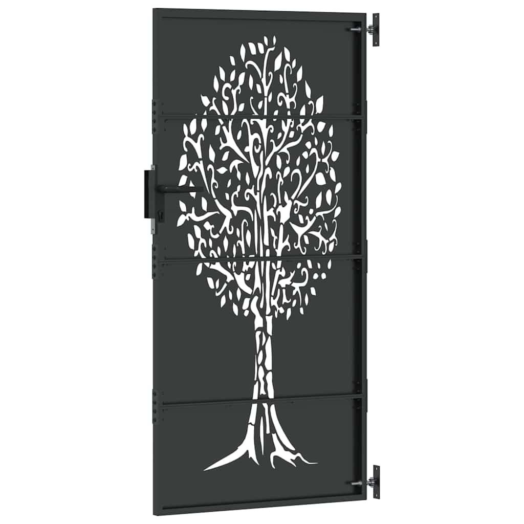 Cancello da giardino con blocco Nero 85 x 175 cm