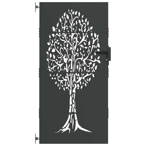 Cancello da giardino con blocco Nero 85 x 175 cm