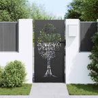 Cancello da Giardino con Blocco Nero 85 x 200 cm - Acciaio Verniciato