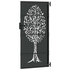 Cancello da Giardino con Blocco Nero 85 x 200 cm - Acciaio Verniciato